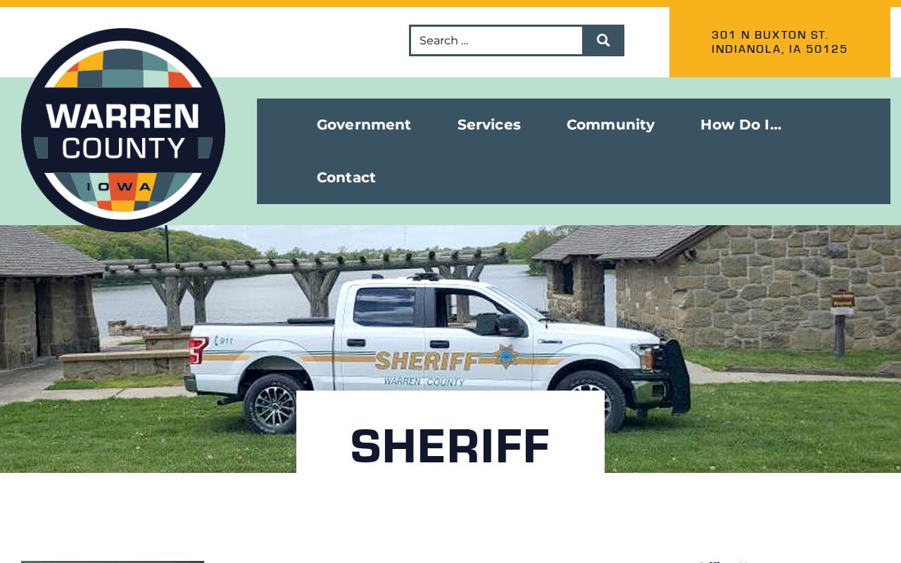 Warren County Sheriff contact page with jail and records information