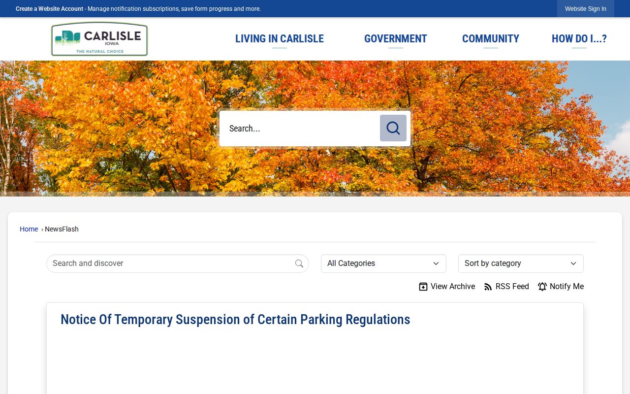 Carlisle Police Department NewsFlash posts and notices